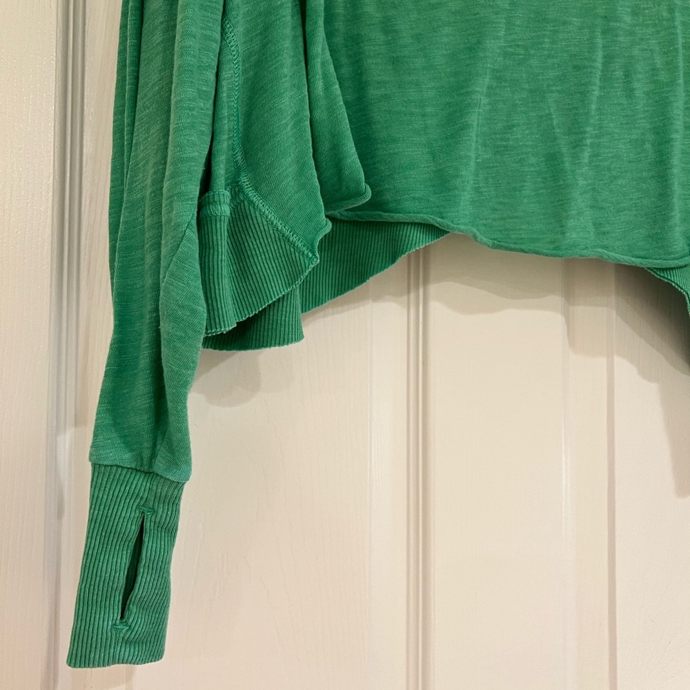 Free People Movement My Time Layer Open Back Crop Top XS Green - Picture 3 of 7